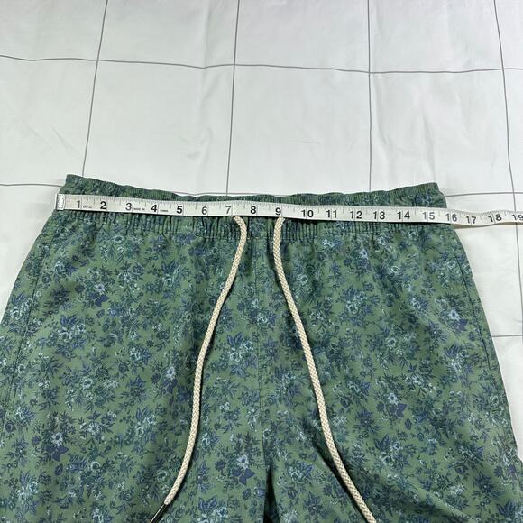 Fair Harbor Shorts Mens Large Green Mini Floral Bayberry Swim Trunk Lined Active - Picture 7 of 12